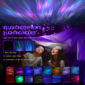 HODANS dual-lens aurora projector with starfield effects for cozy ambience