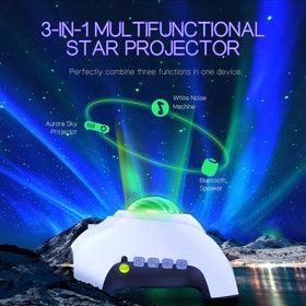 HODANS projector with remote control for easy sky mode and brightness