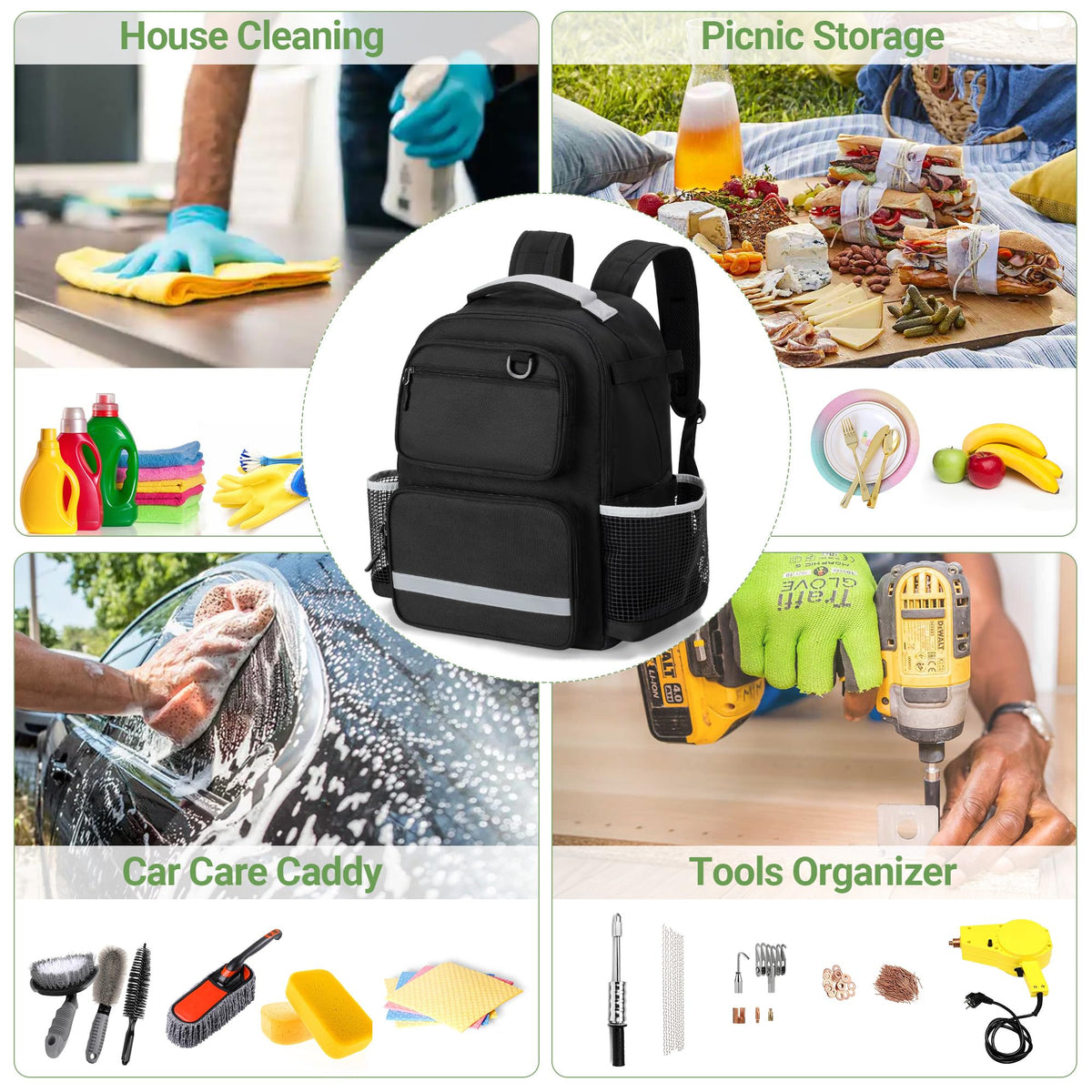 HODRANT cleaning backpack padded straps offer comfortable wear during long cleaning sessions.