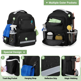 HODRANT cleaning backpack waterproof bottom protects contents from spills.