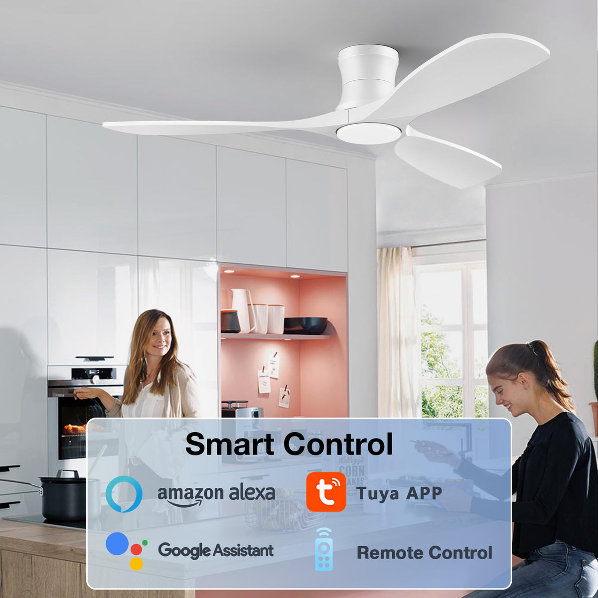 Hoenofly fan remote and app control with Alexa compatibility.