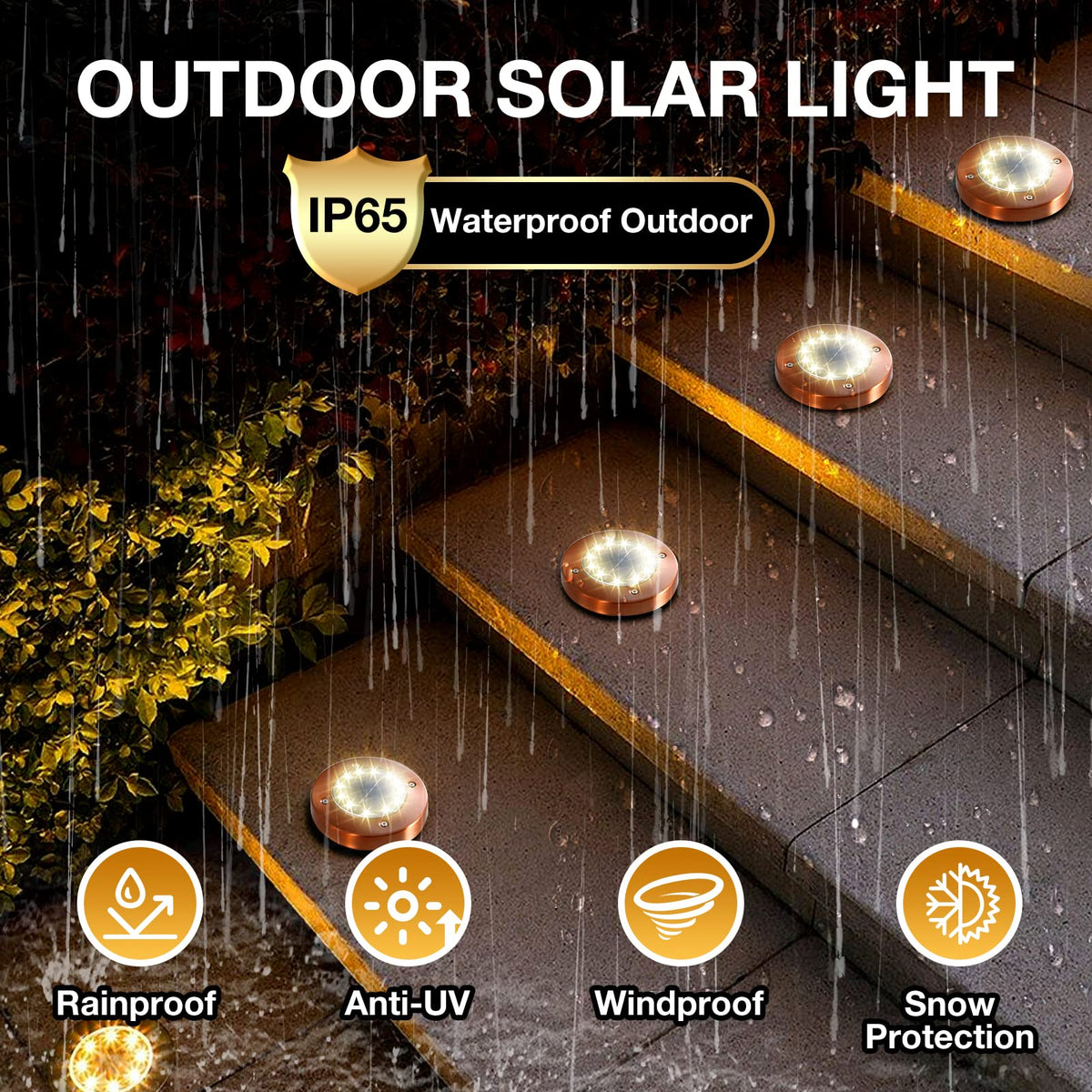 HOFLYW bronze solar lights illuminate walkways with energy-saving design.