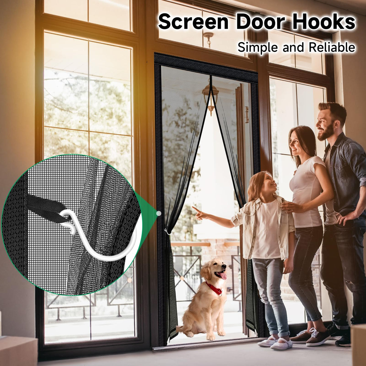 HOFUDON 35x82 inch screen fits 32x80 inch doorways as a replacement
