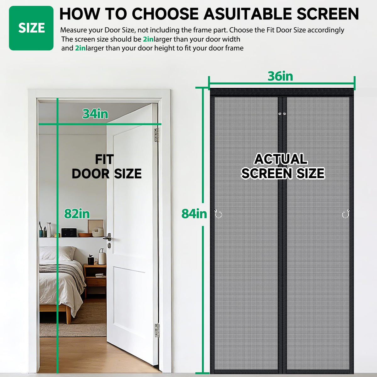 HOFUDON heavy-duty fiberglass mesh screen for durable, tear-resistant airflow.