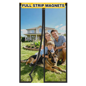 HOFUDON upgraded magnetic screen door with full-strip magnets for fast auto-close