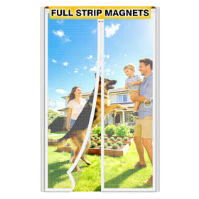 HOFUDON upgraded magnetic screen door with full-strip magnets for seamless closing