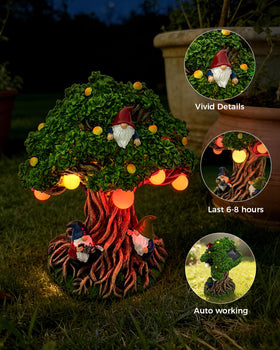 Hogni outdoor gnome glows for 8 to 10 hours after sun