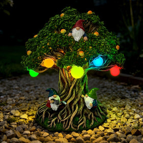 Hogni solar outdoor garden gnome light illuminates evening pathways
