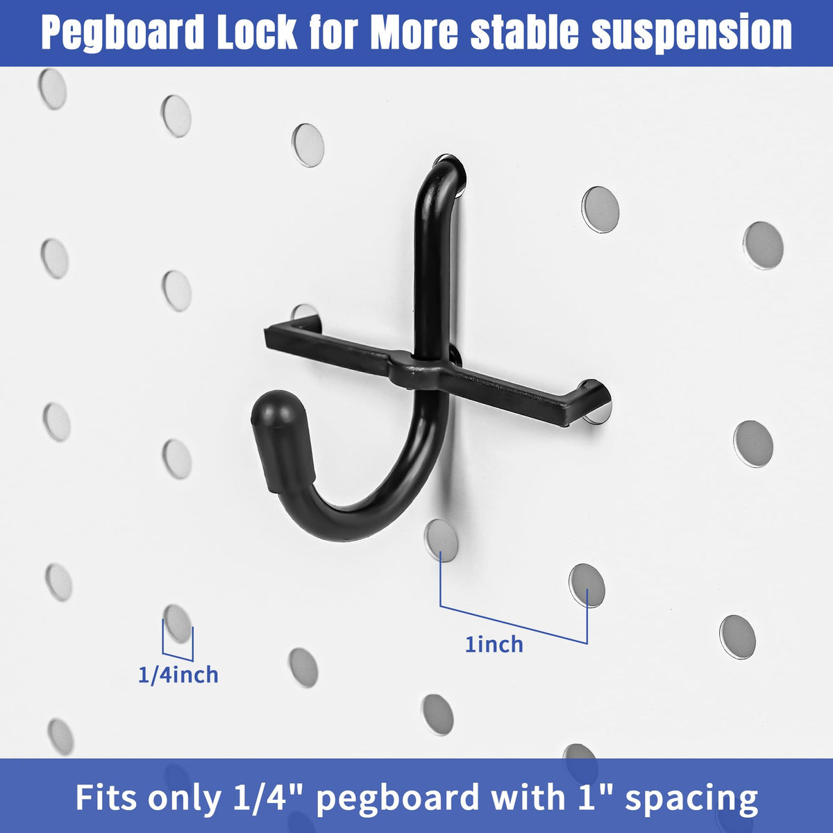 Hogurity heavy-duty steel hooks resist corrosion for long-lasting use.