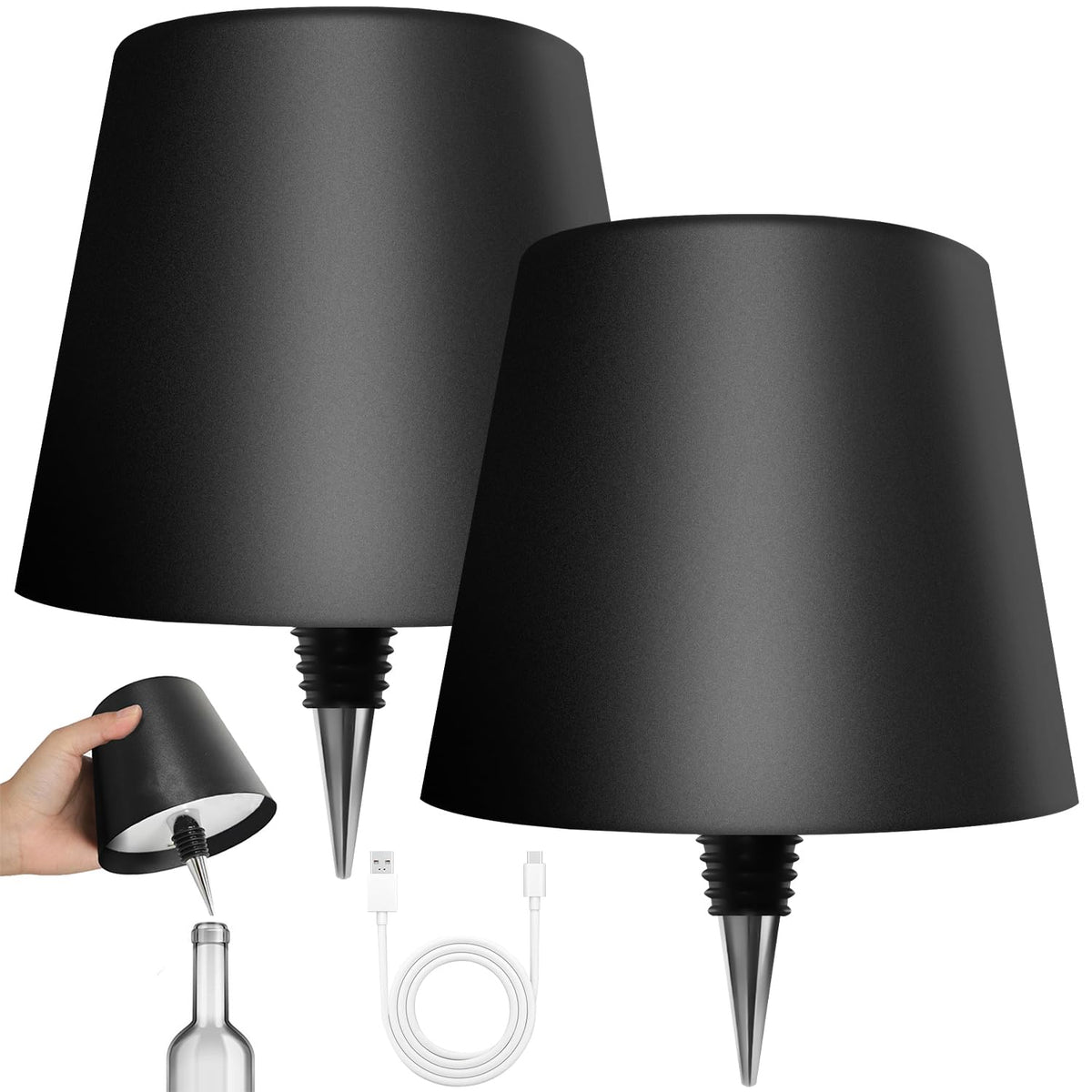 Hoide 2025 wireless bottle lamp top demonstrates versatile lighting for liquor bottles