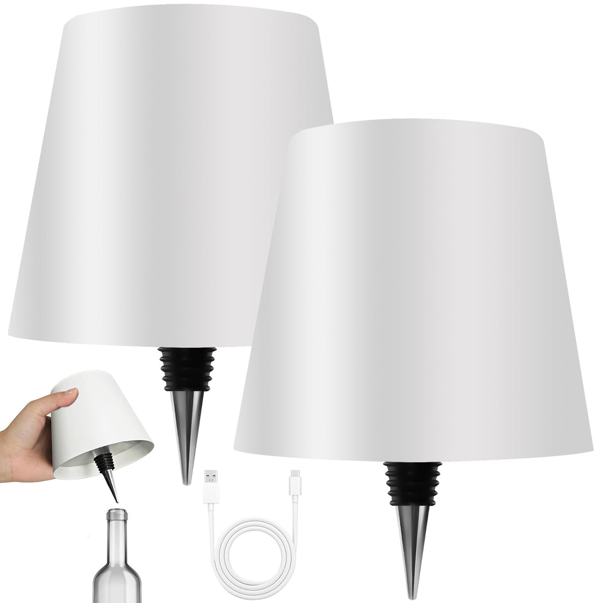 Hoide bottle lamp closeup on top for cordless ambiance
