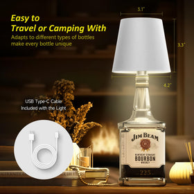 Hoide bottle lamp in bottle setup showing decorative effect