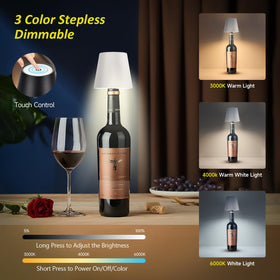 Hoide bottle lamp with silicone adapter fitting various bottles