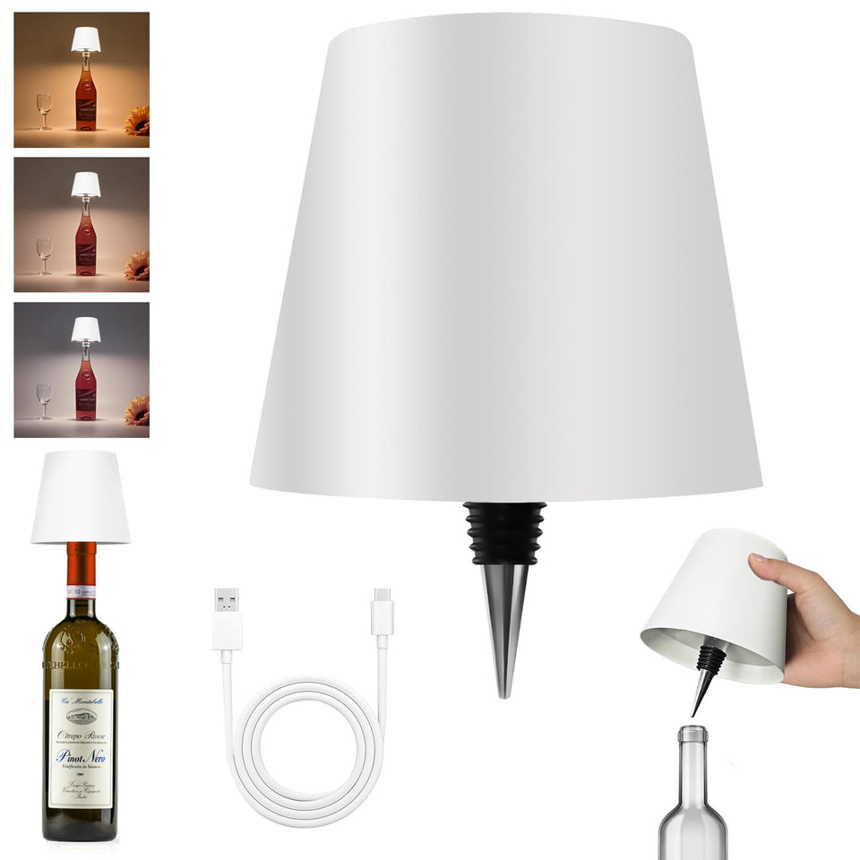 Hoide bottle lamp top light with warm ambient glow for bottles