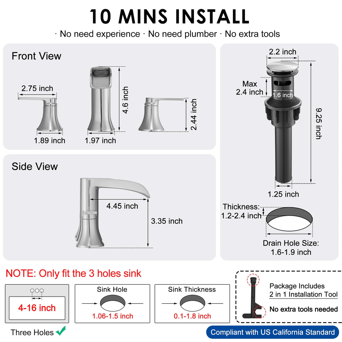 HOIGY water-saving faucet delivers 1.2 GPM at 60 psi