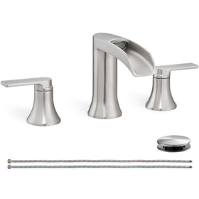 HOIGY brushed nickel faucet spout waterfall for a calm bathroom ambiance