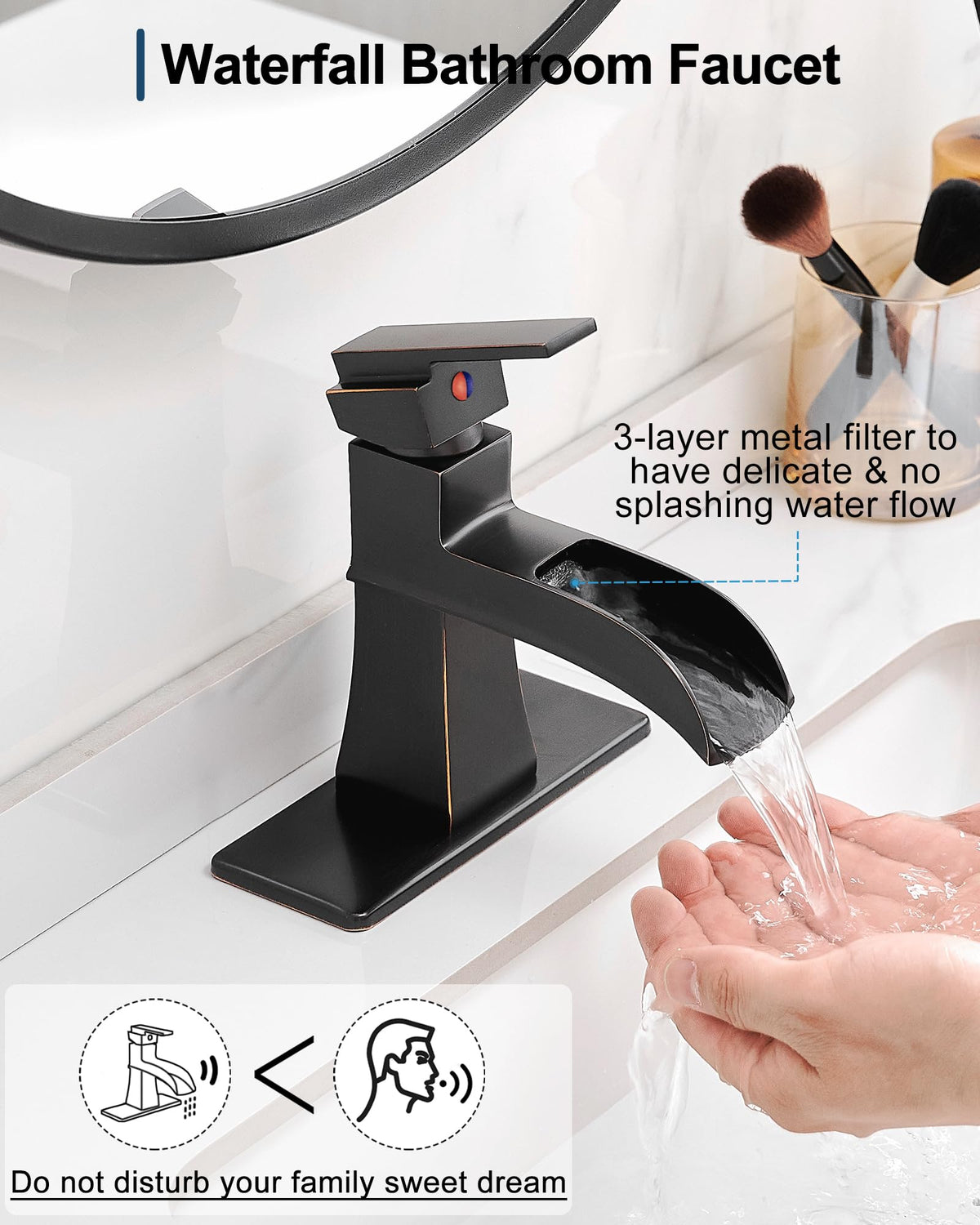 HOIGY oil rubbed bronze finish faucet adds vintage charm with durable rust resistance.