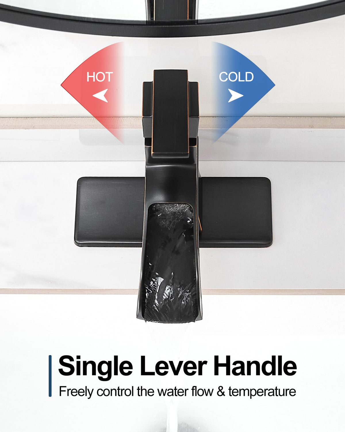 HOIGY single-handle deck mount offers quick, precise temperature and flow control.