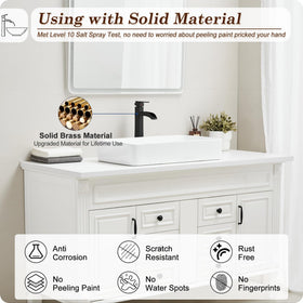 HOIGY faucet installation view showing 1-hole basin compatibility and modern design.