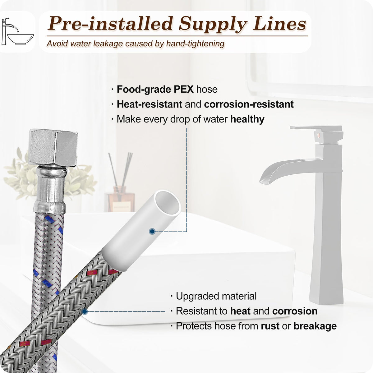 HOIGY lead-free brass construction promotes long-lasting bathroom reliability.