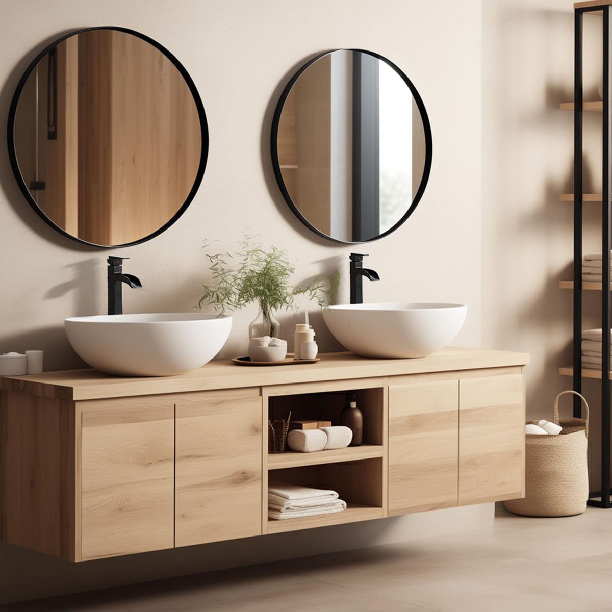 HOIGY modern black bathroom faucet enhances upscale decor and water efficiency.