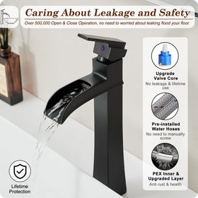 HOIGY pop-up drain included with anti-clogging filter for reliable drainage.