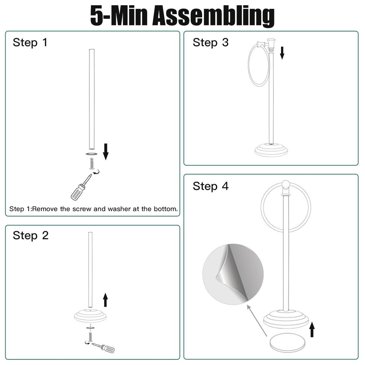 Hoimpro towel holder ideal for bathroom and kitchen use.