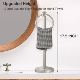 Hoimpro towel holder in brushed nickel finish enhances any decor.