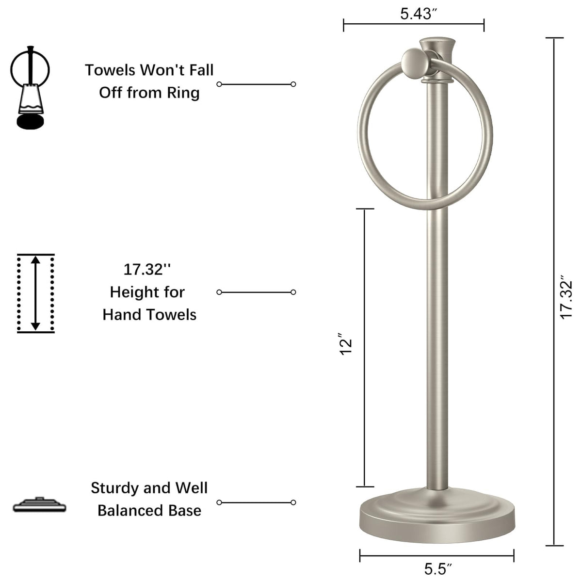 Hoimpro modern towel holder complements bathroom or kitchen decor.