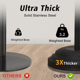 Hoimpro stable base weighs four pounds to resist tipping.