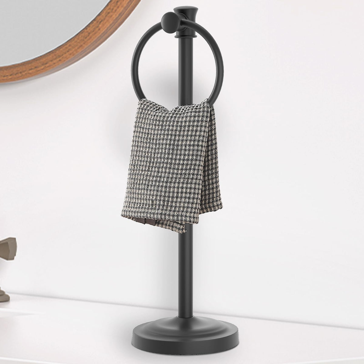 Hoimpro stand towel holder base shows stable anti-scratch support.