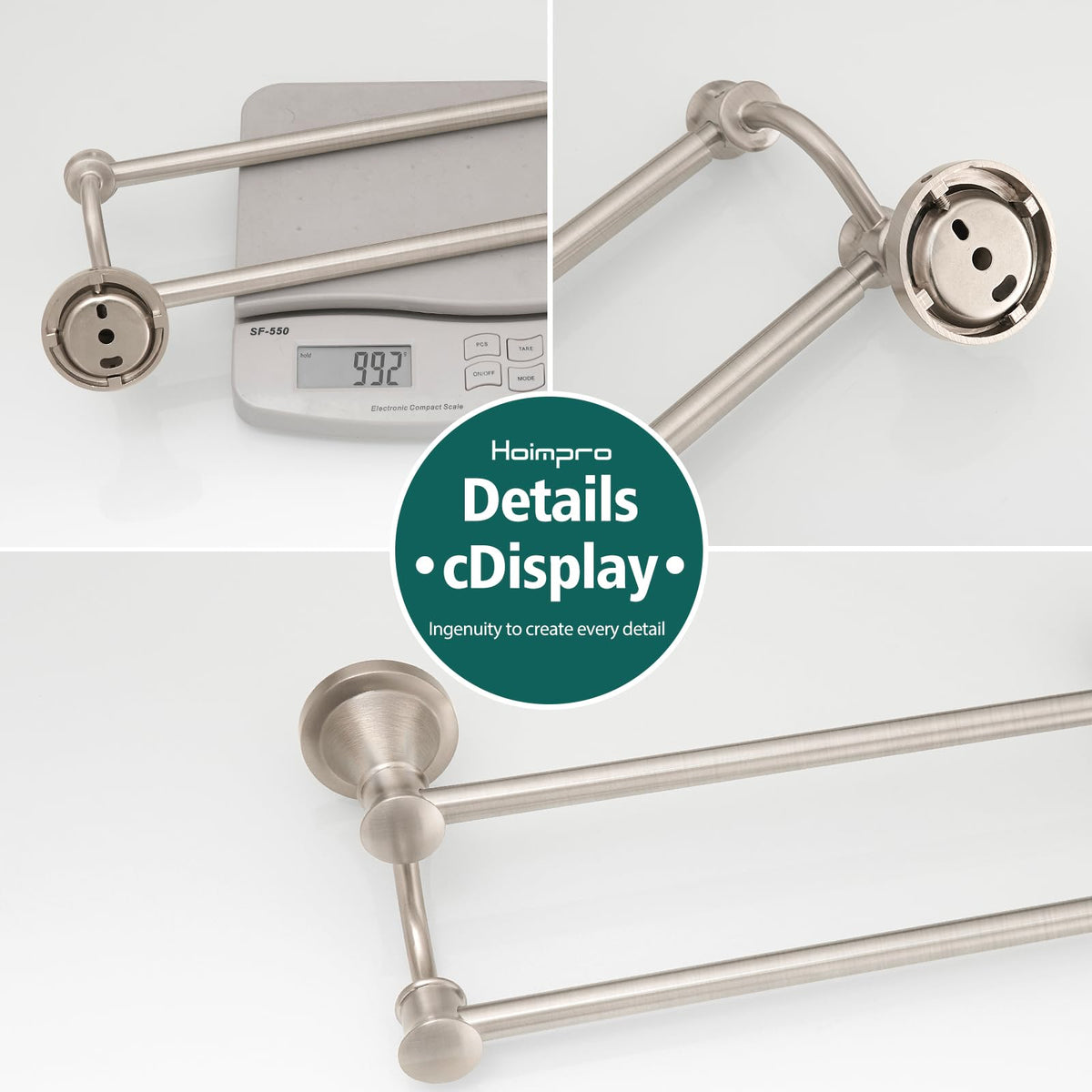 Hoimpro modern towel bar complements contemporary bathroom design