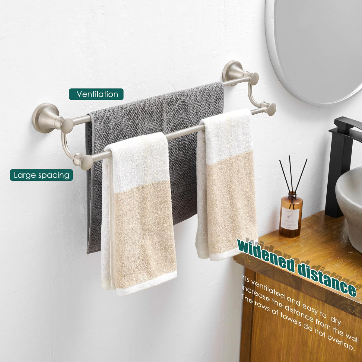 Hoimpro retractable towel bar adjusts to fit your space
