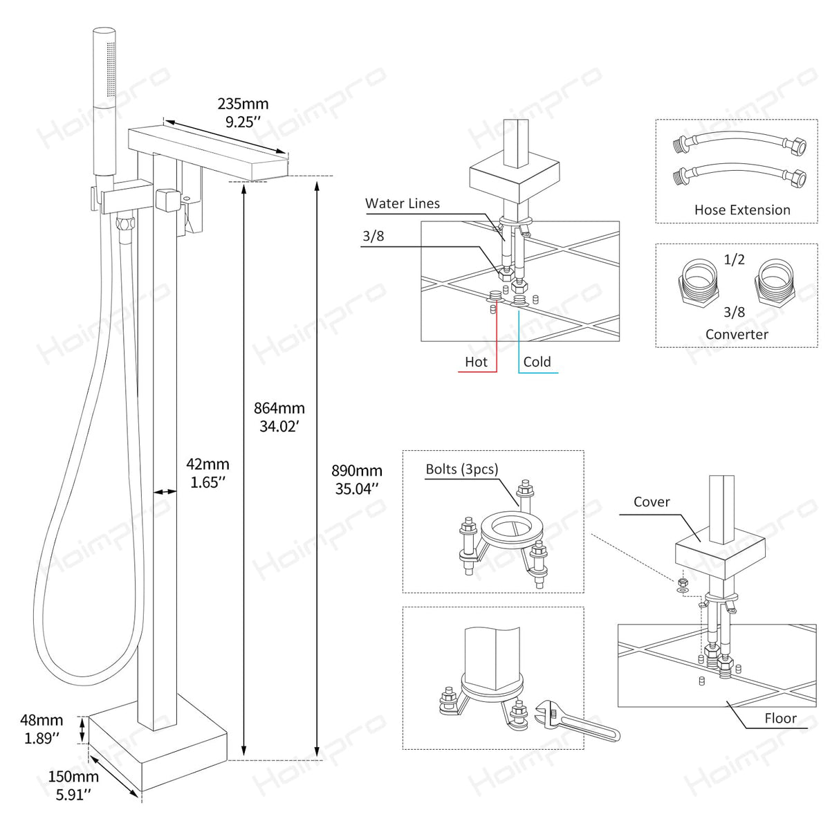 Hoimpro 2-in-1 shower mode simplifies cleaning and pet baths