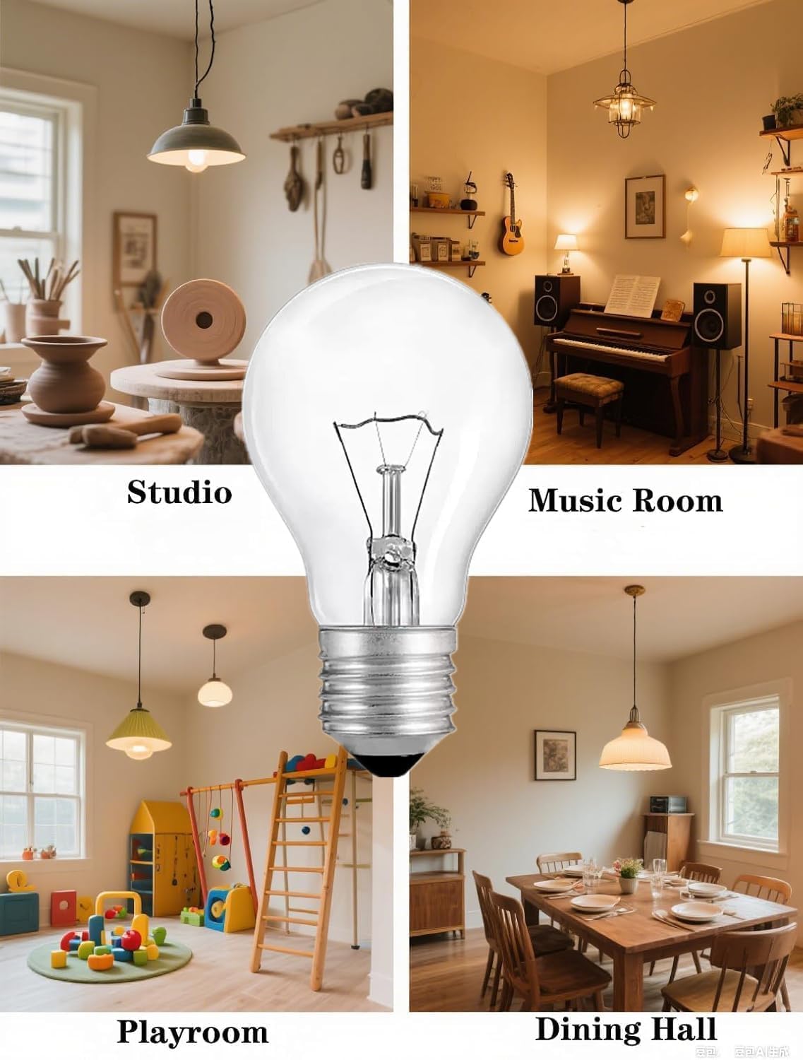 Hoimuv 4-pack incandescent bulbs for easy replacement