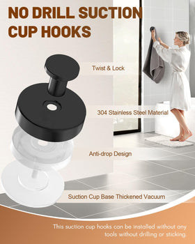 Hoiuter suction hook for kitchen use on tile or glass surfaces.