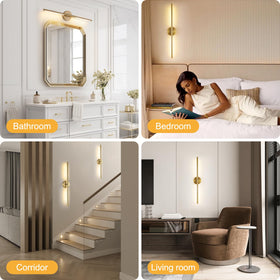 HOJOYRI wireless wall sconce gold ambient lighting setup in a room