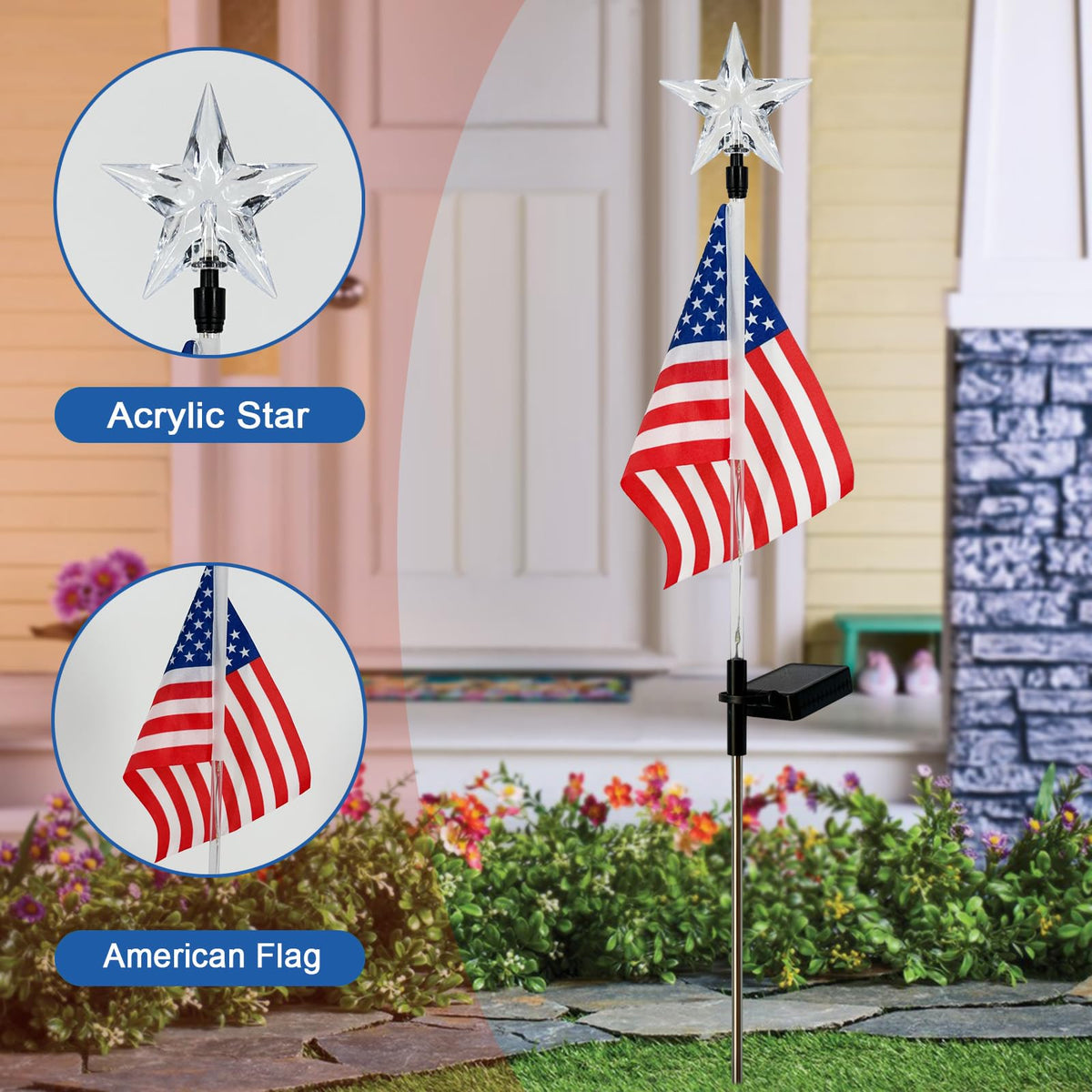 Hokfirm butterfly garden stakes with ball light accents brighten yard evenings