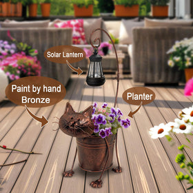 Patio light with planter base from Hokfirm creates ambient outdoor glow