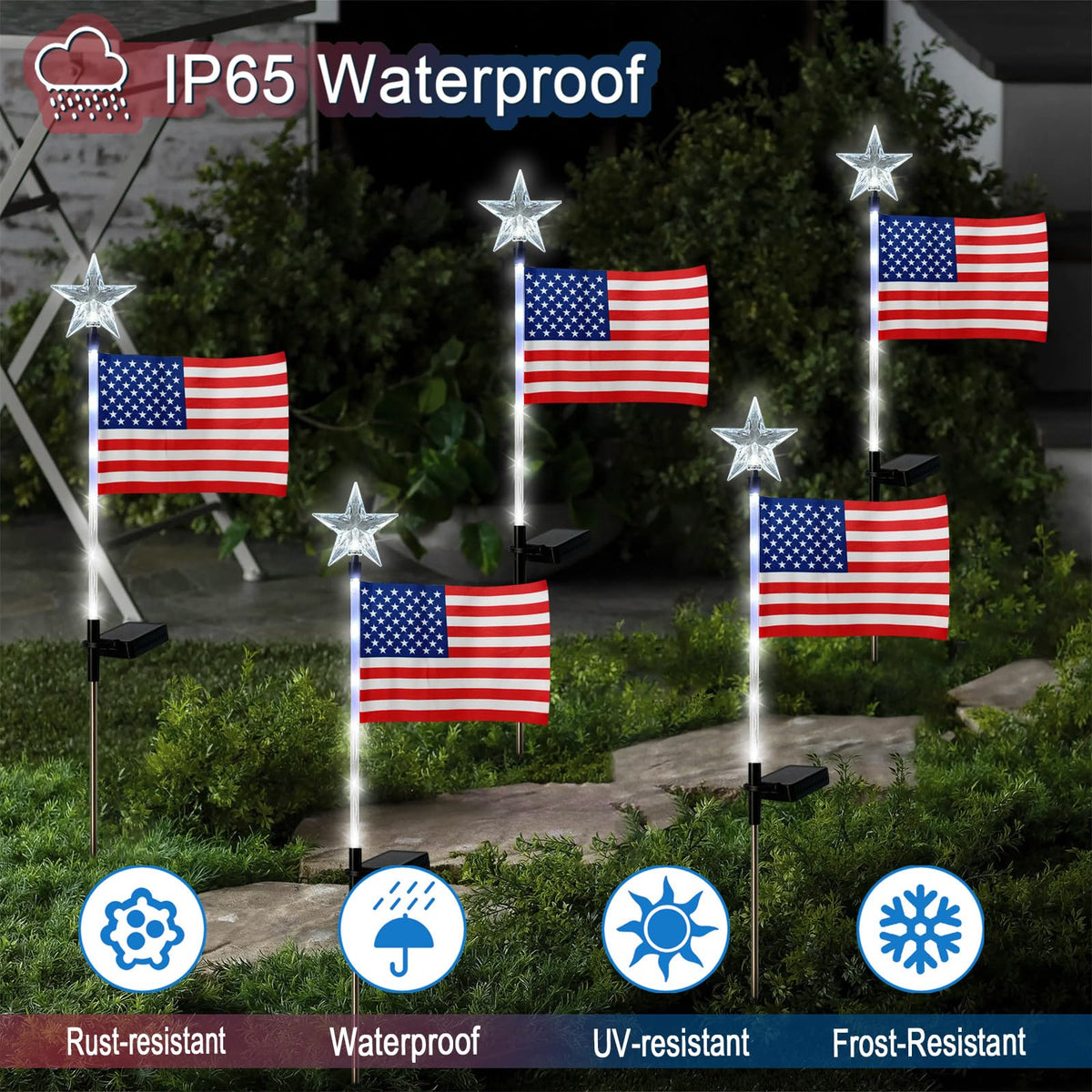 Hokfirm waterproof solar garden lights withstand rain for year-round use
