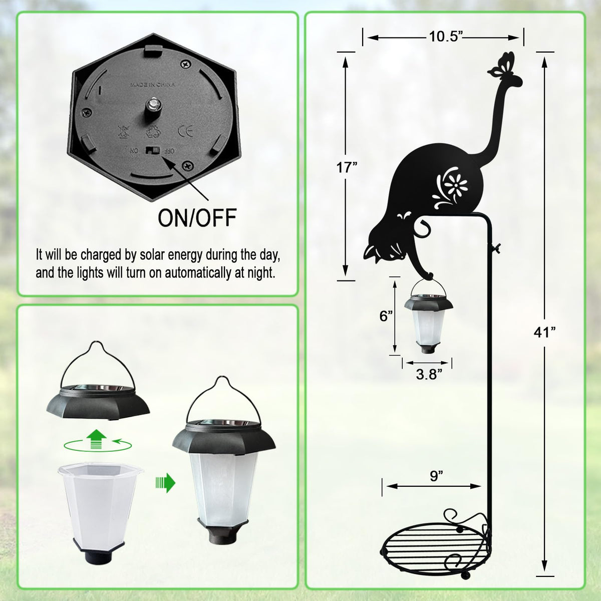 Hokfirm waterproof design protects the lantern in all seasons.