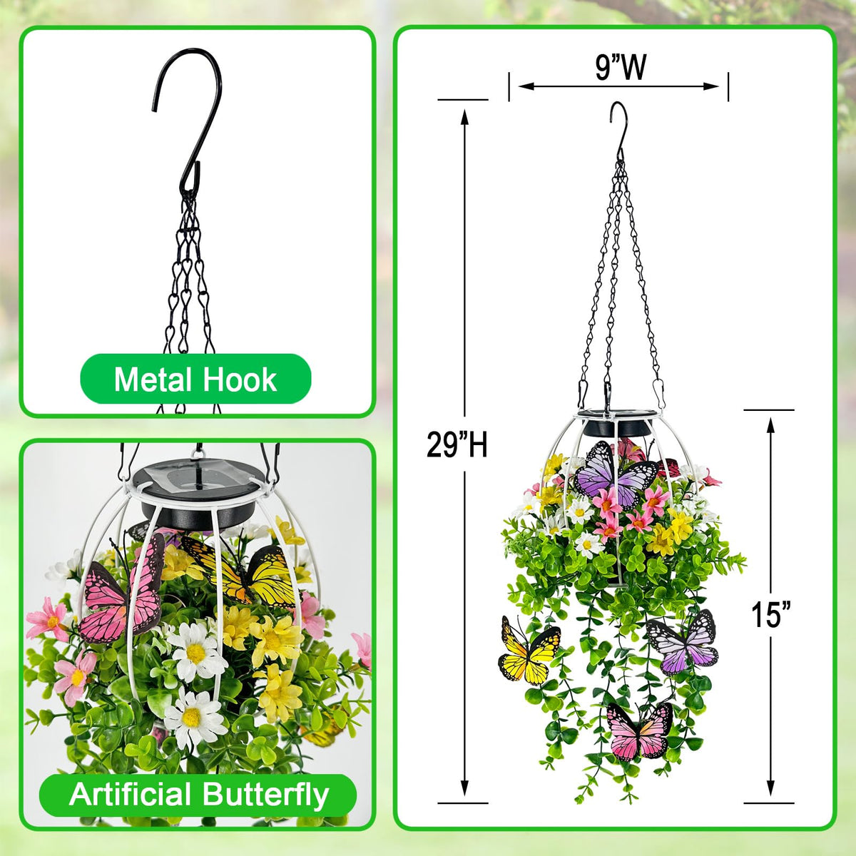 Hokfirm yard decor solar lights offer maintenance-free illumination.