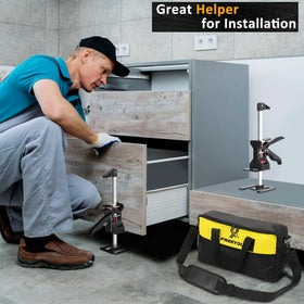 HolaYou Arm Jack in use stabilizing a drywall frame during lifting