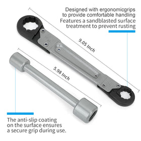 Holdly wrench adjusting nut sizes for fifteen sixteenths and five eighths inch nuts.