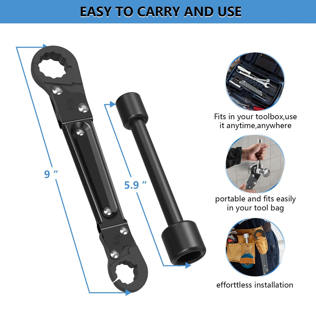 Multi-use Holdly wrench in tight spaces beneath sinks
