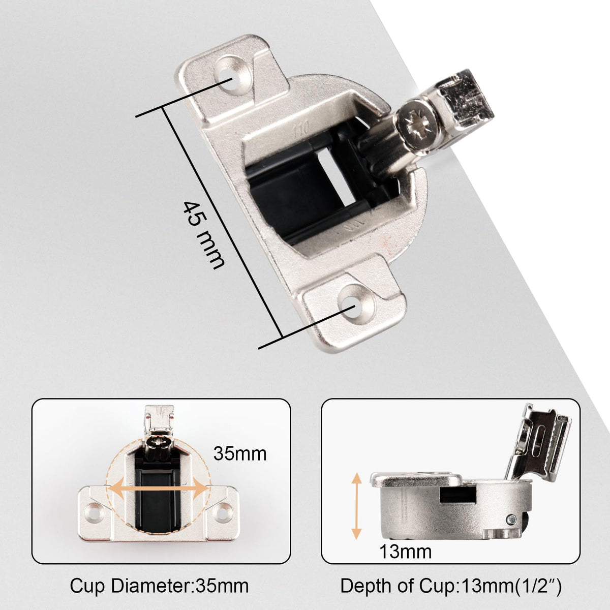 Holdly replacement hinge installation guide demonstrates easy screw-in setup.