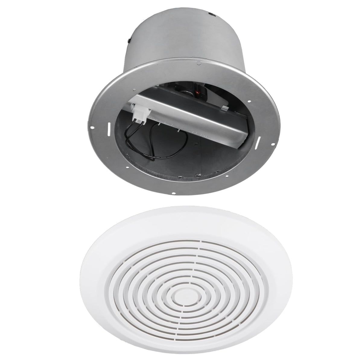 Holdly V2262-50 front view of the 7-inch exhaust fan for compact bathrooms