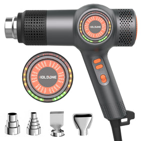 Holdone heat gun front view with LED display for quick temperature checks.