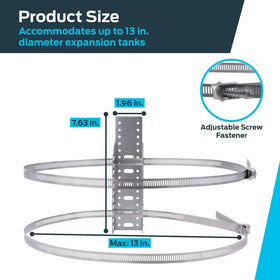 HoldRite QuickStrap wall mounting keeps tank out of the way, improving space usage.
