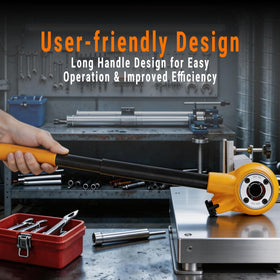 Holdwell S ergonomic long handle with non-slip grip.